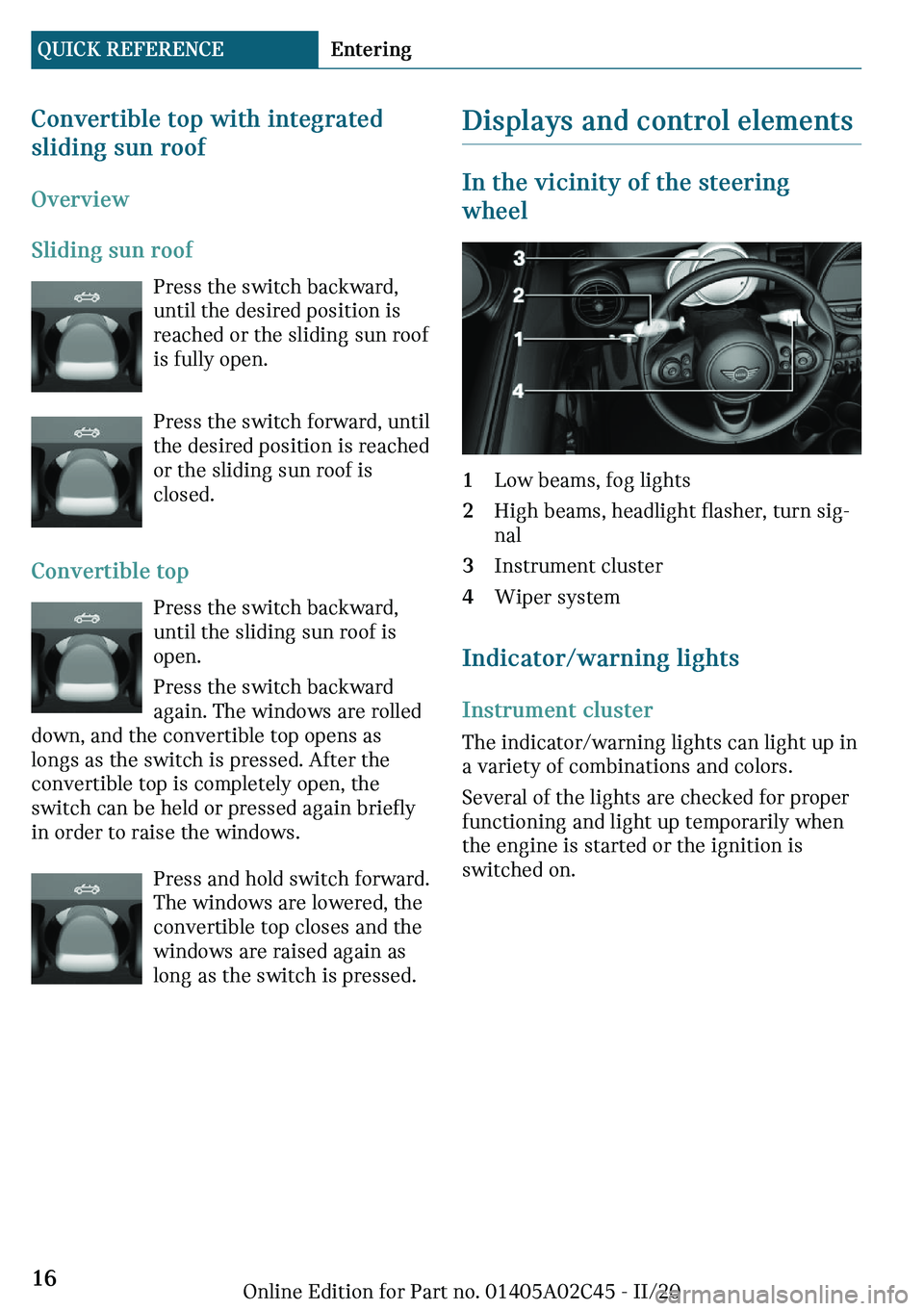 MINI COOPER CONVERTIBLE 2021  Owners Manual �C�