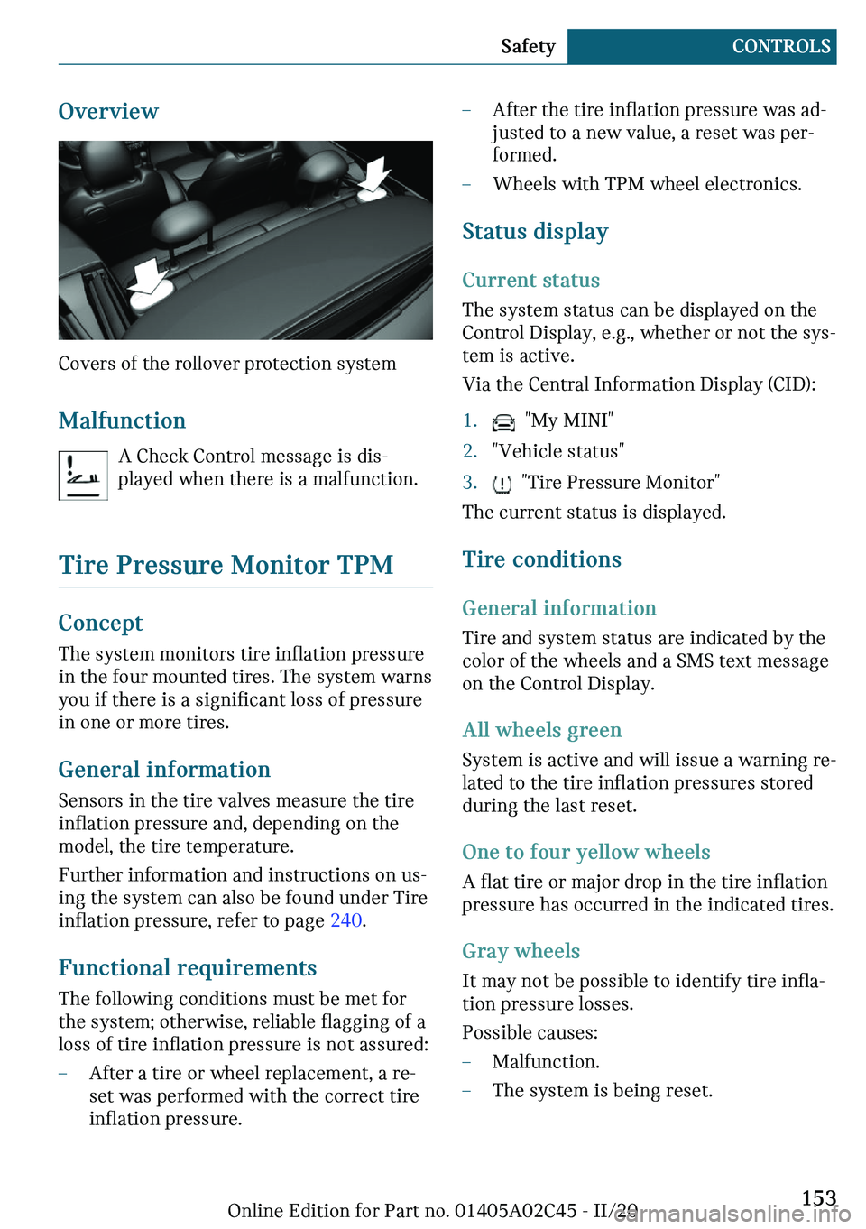 MINI COOPER CONVERTIBLE 2021  Owners Manual �O	�