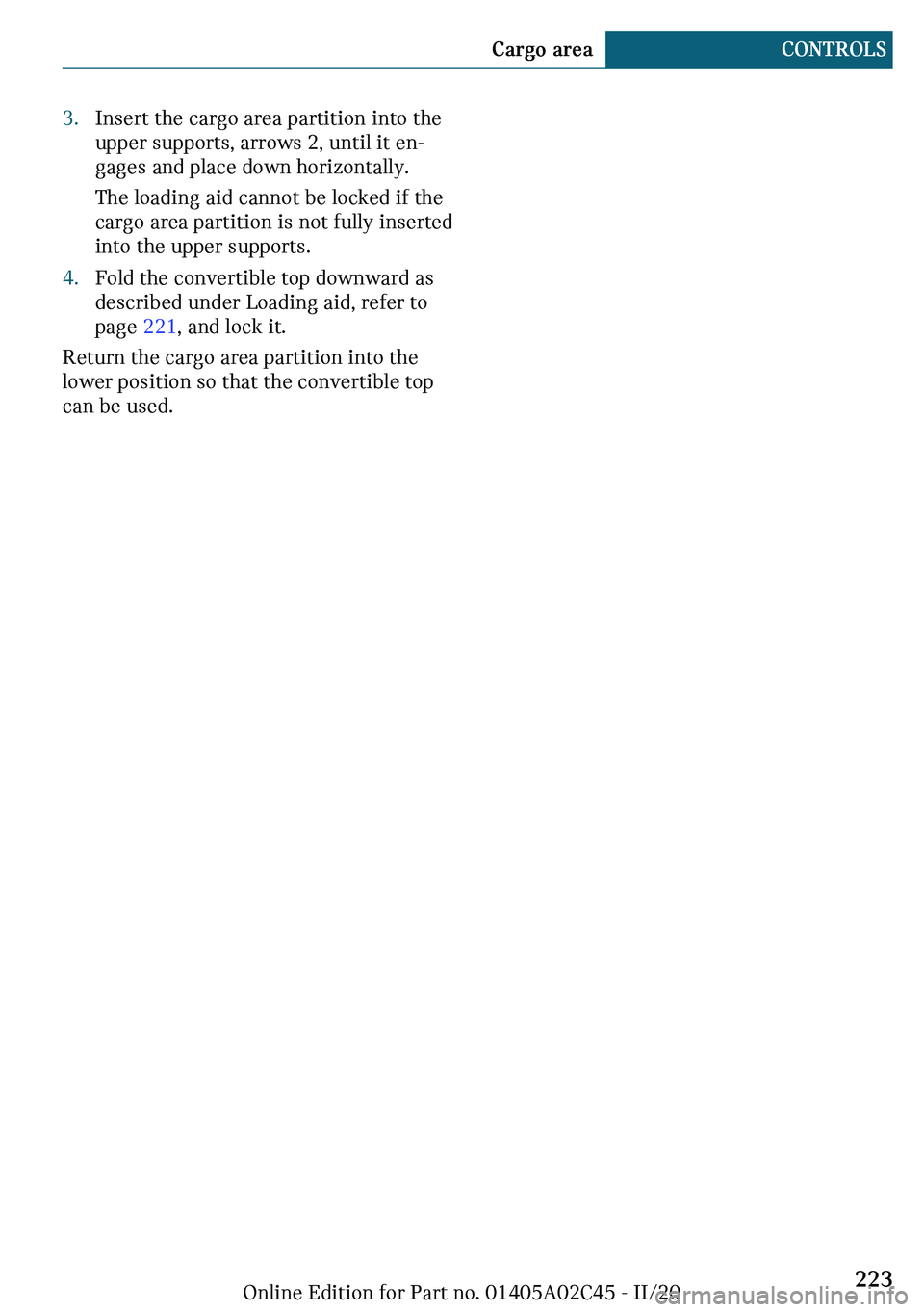 MINI COOPER CONVERTIBLE 2021  Owners Manual c�-�n�