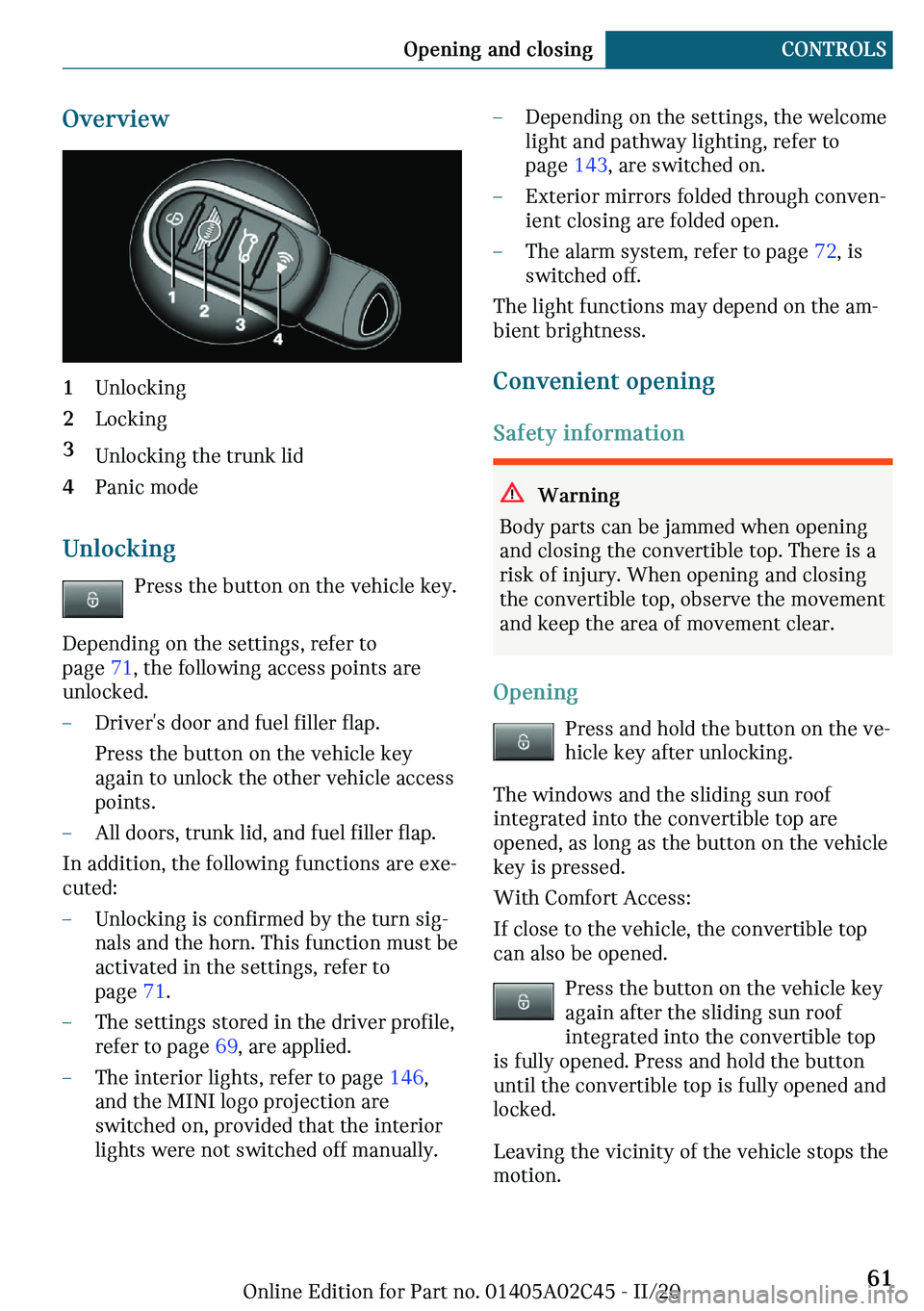 MINI COOPER CONVERTIBLE 2021  Owners Manual �O	�