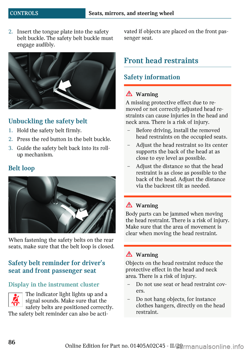 MINI COOPER CONVERTIBLE 2021  Owners Manual c�-�n�