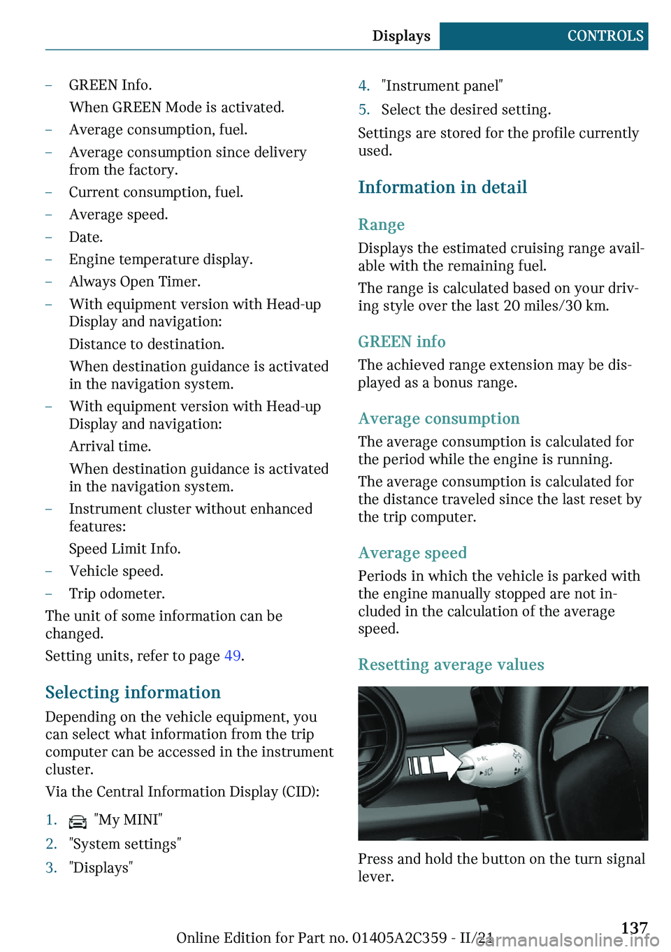 MINI COOPER CONVERTIBLE 2022  Owners Manual 