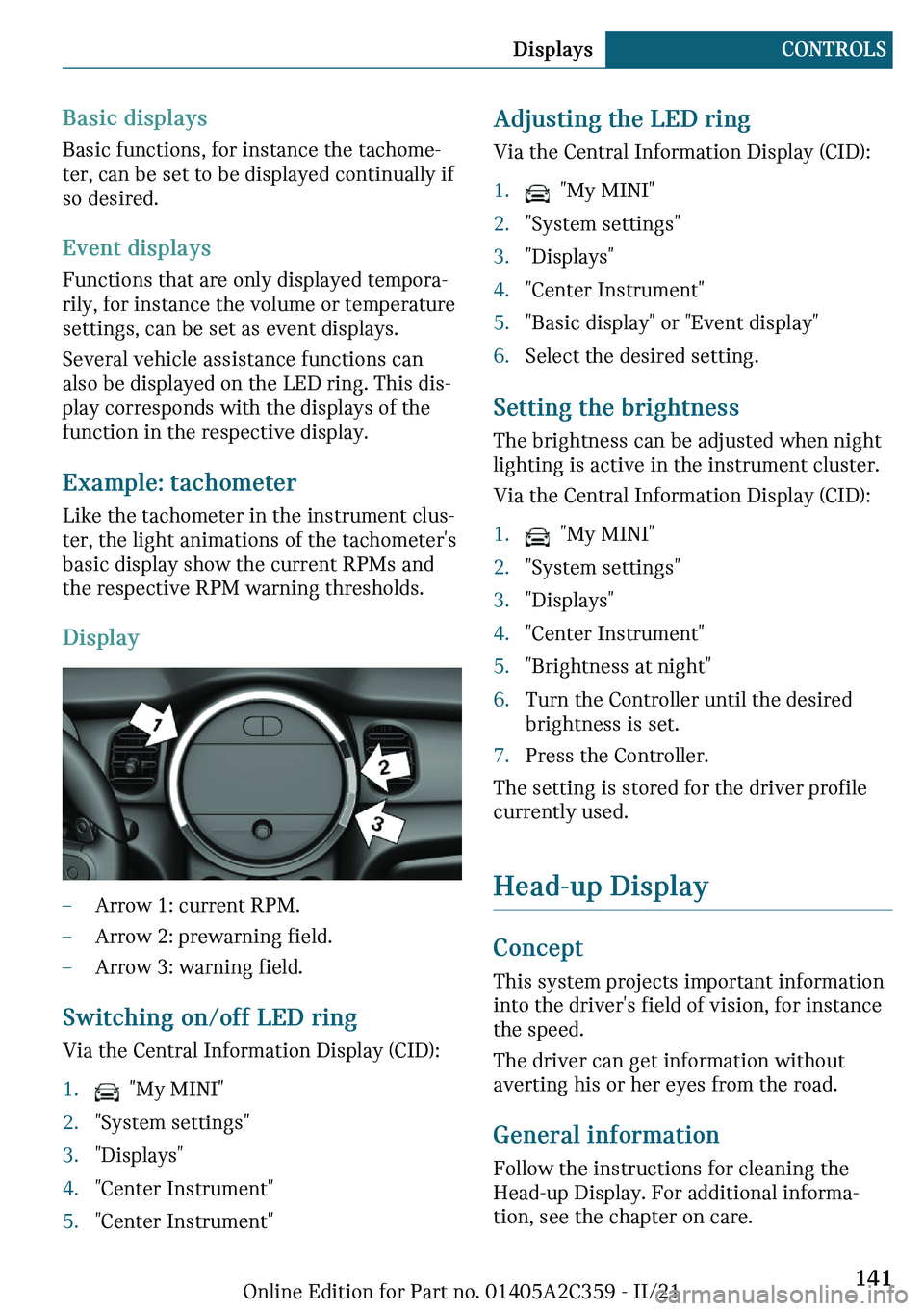 MINI COOPER CONVERTIBLE 2022  Owners Manual �B�