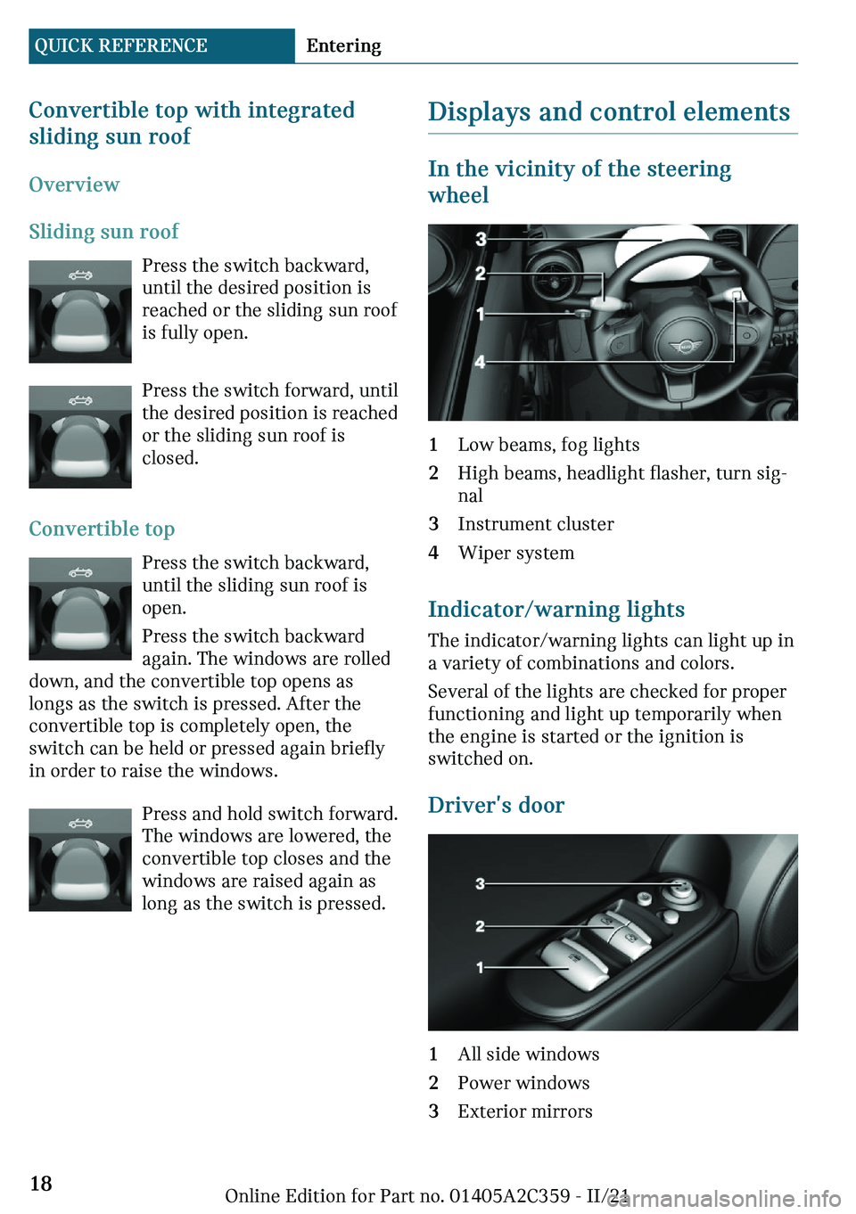 MINI COOPER CONVERTIBLE 2022  Owners Manual �C�