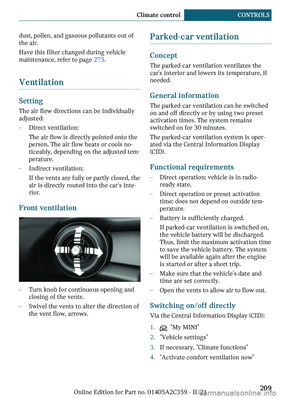 MINI COOPER CONVERTIBLE 2022  Owners Manual �