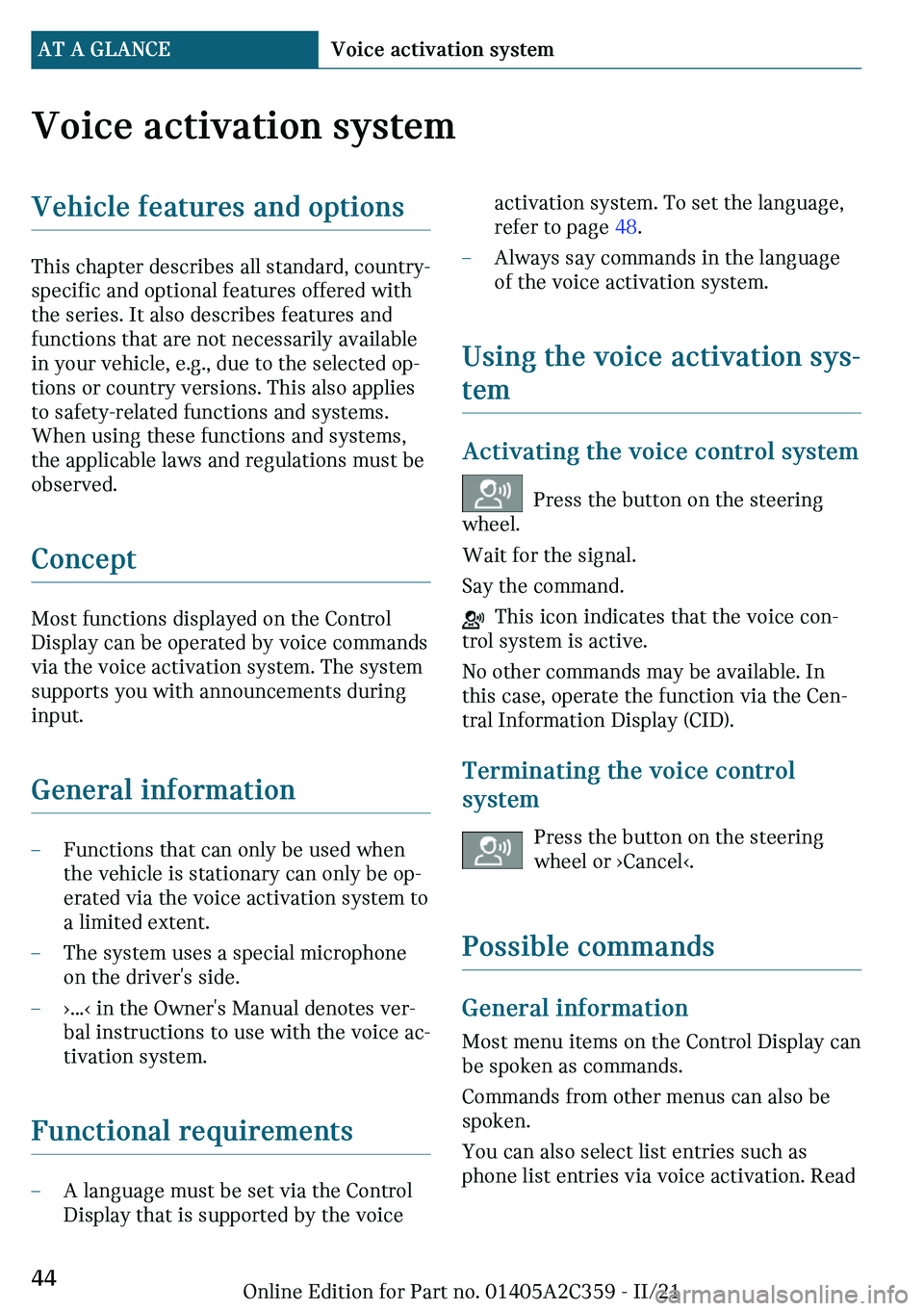 MINI COOPER CONVERTIBLE 2022  Owners Manual �V�
