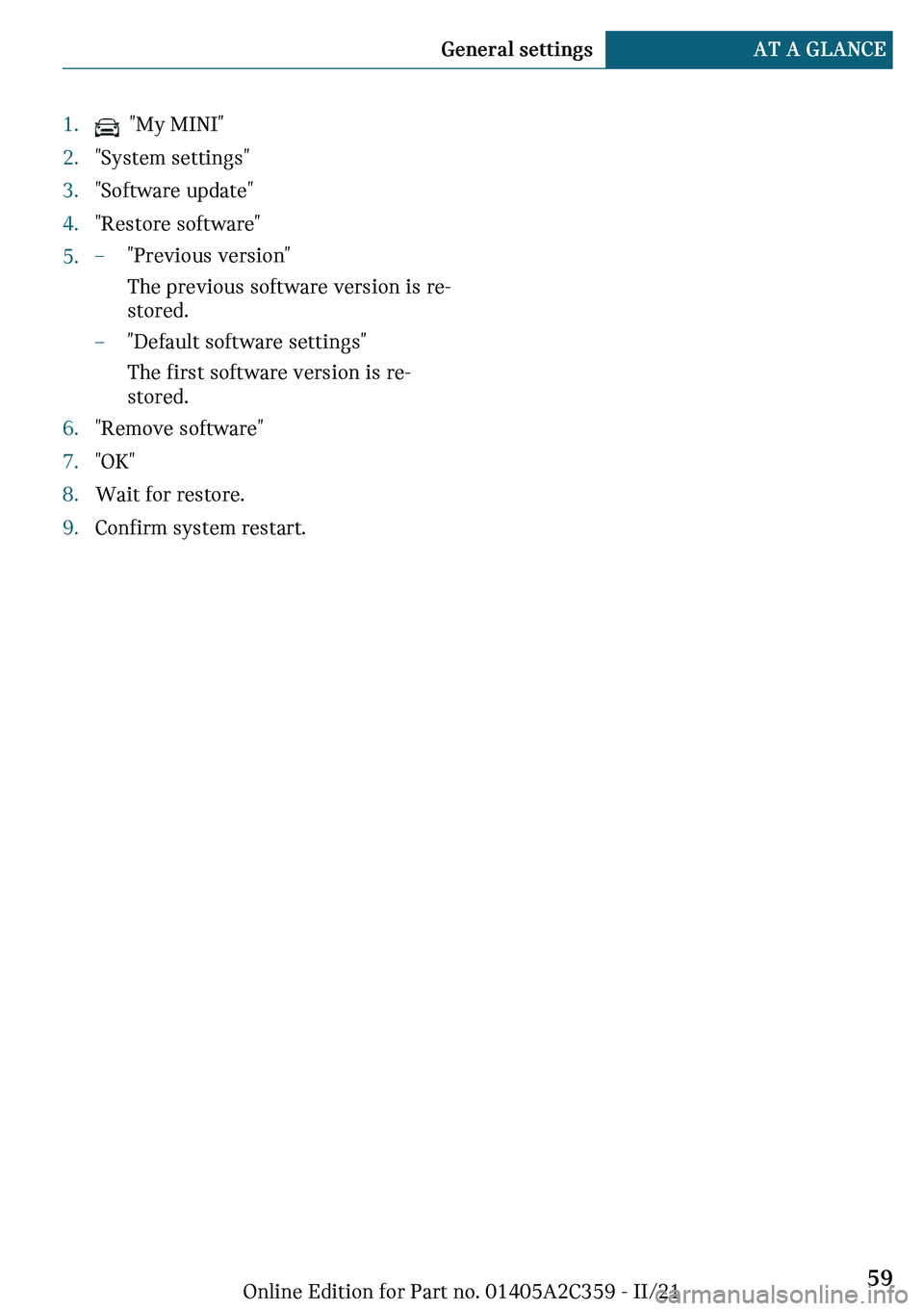 MINI COOPER CONVERTIBLE 2022  Owners Manual c��