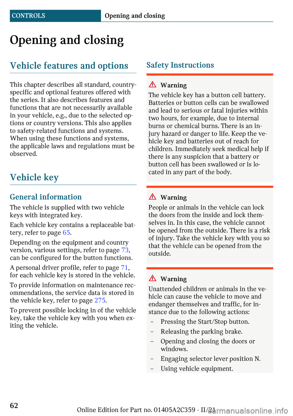 MINI COOPER CONVERTIBLE 2022  Owners Manual �O�