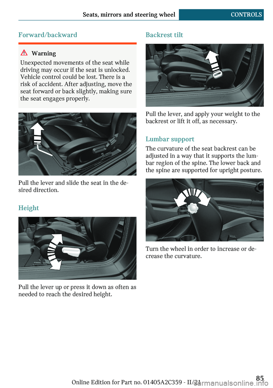 MINI COOPER CONVERTIBLE 2022  Owners Manual �F�