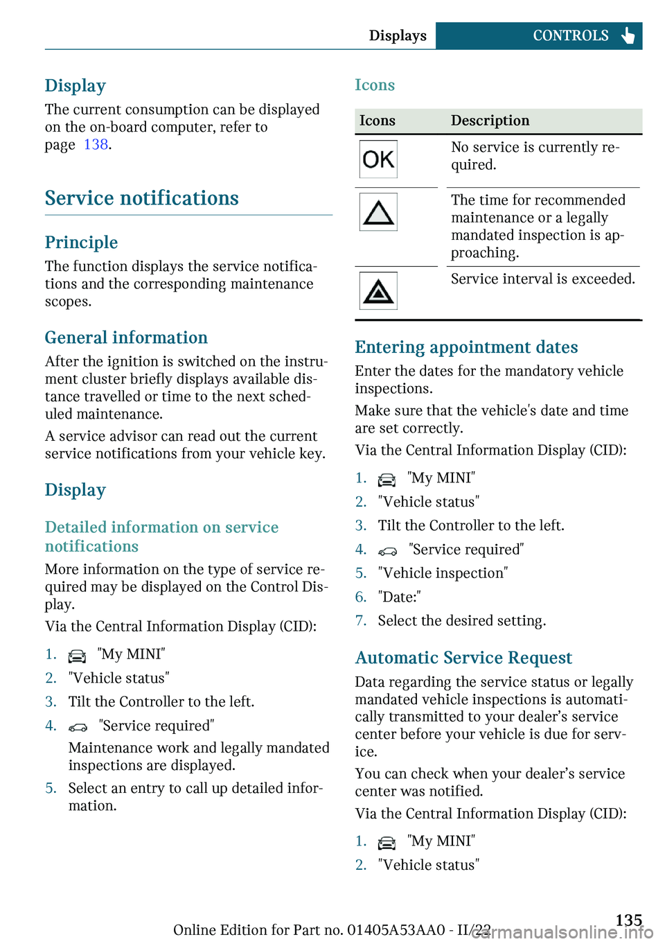 MINI COOPER CONVERTIBLE 2023  Owners Manual ��