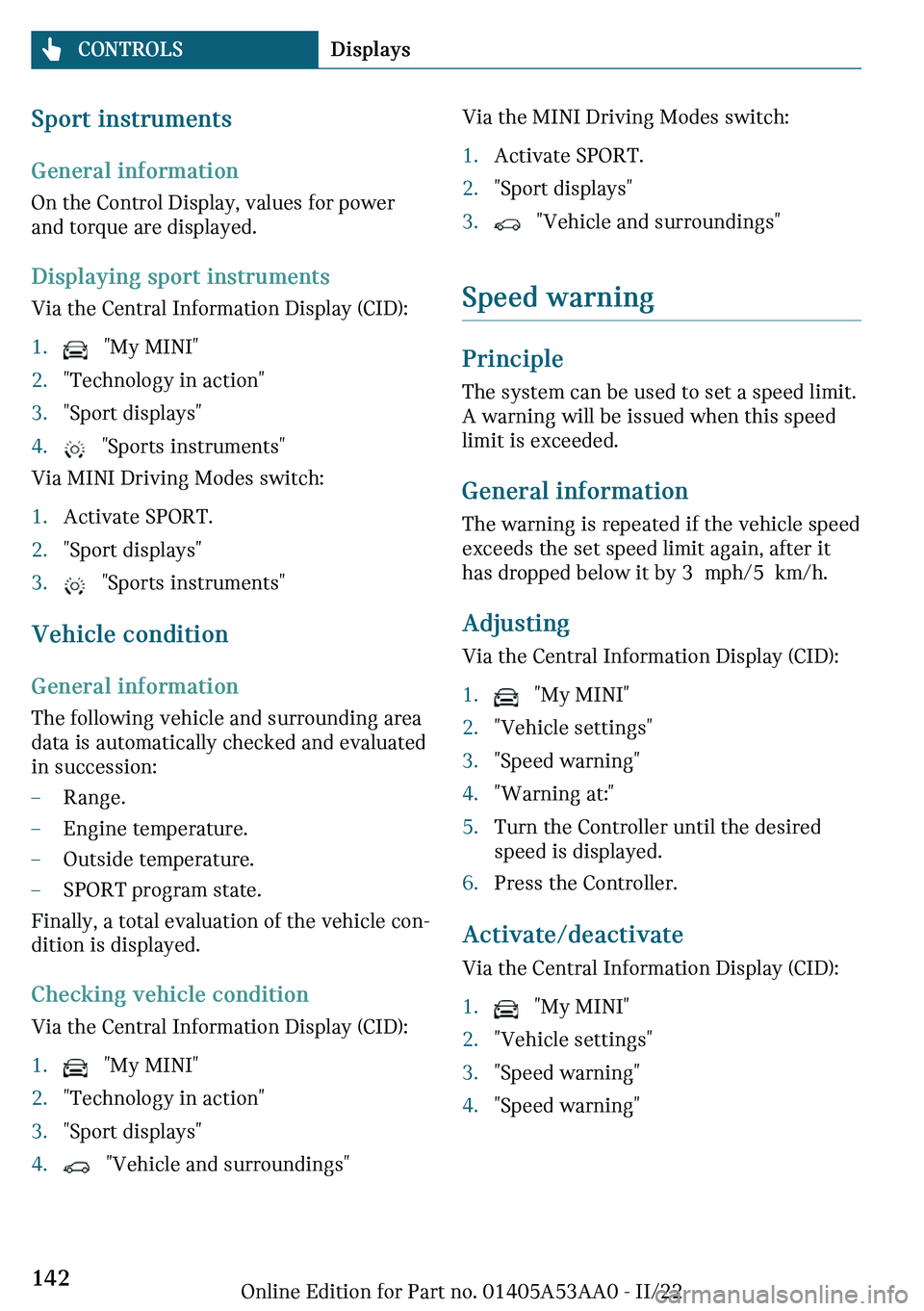 MINI COOPER CONVERTIBLE 2023  Owners Manual �d�