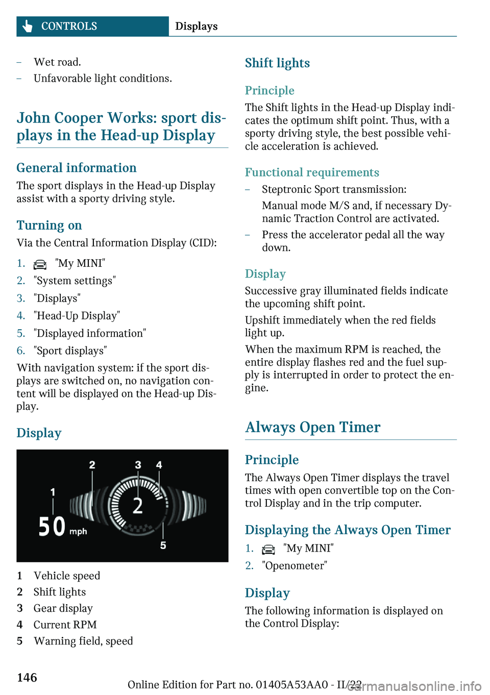 MINI COOPER CONVERTIBLE 2023  Owners Manual 