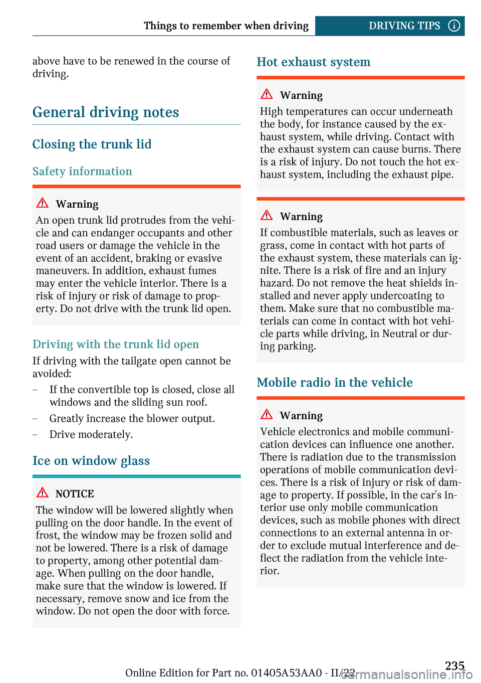 MINI COOPER CONVERTIBLE 2023  Owners Manual �