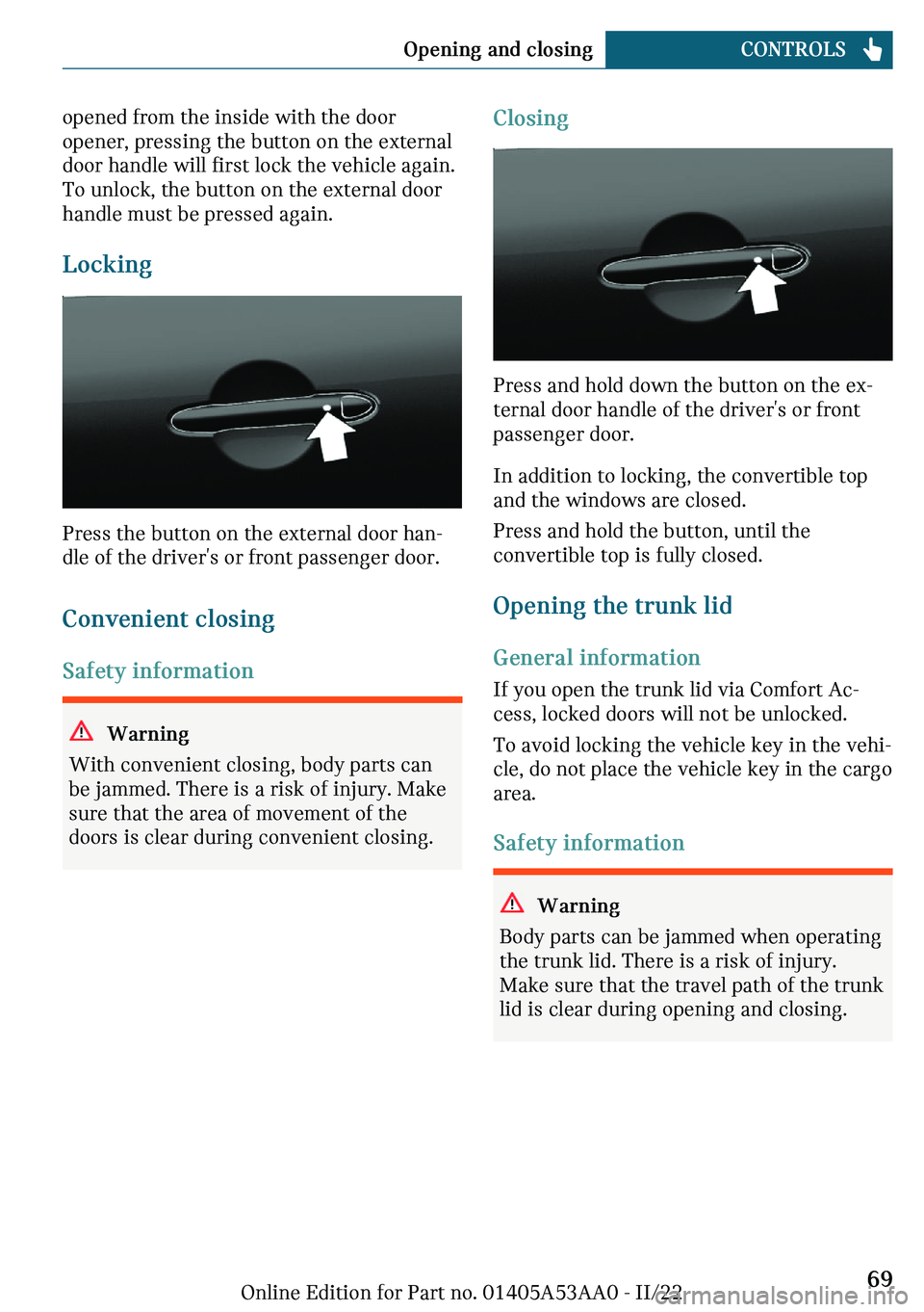 MINI COOPER CONVERTIBLE 2023  Owners Manual �