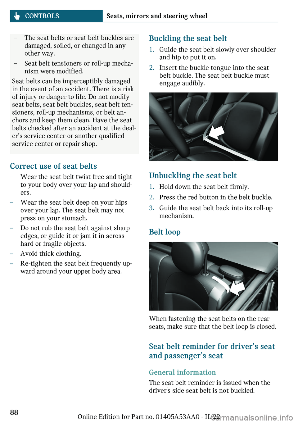 MINI COOPER CONVERTIBLE 2023  Owners Manual 
