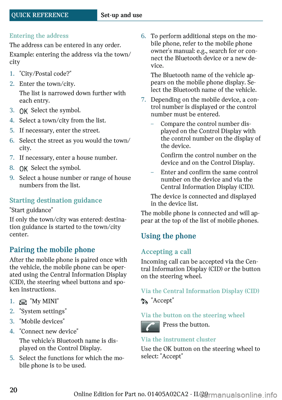 MINI COUNTRYMAN 2021  Owners Manual ��n�