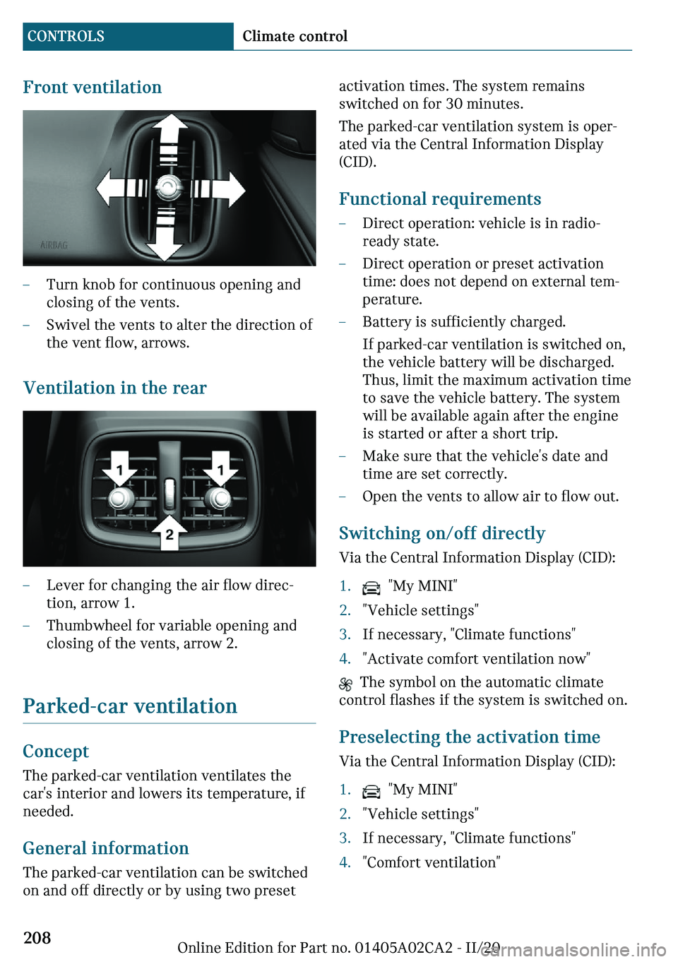 MINI COUNTRYMAN 2021  Owners Manual �F�r�