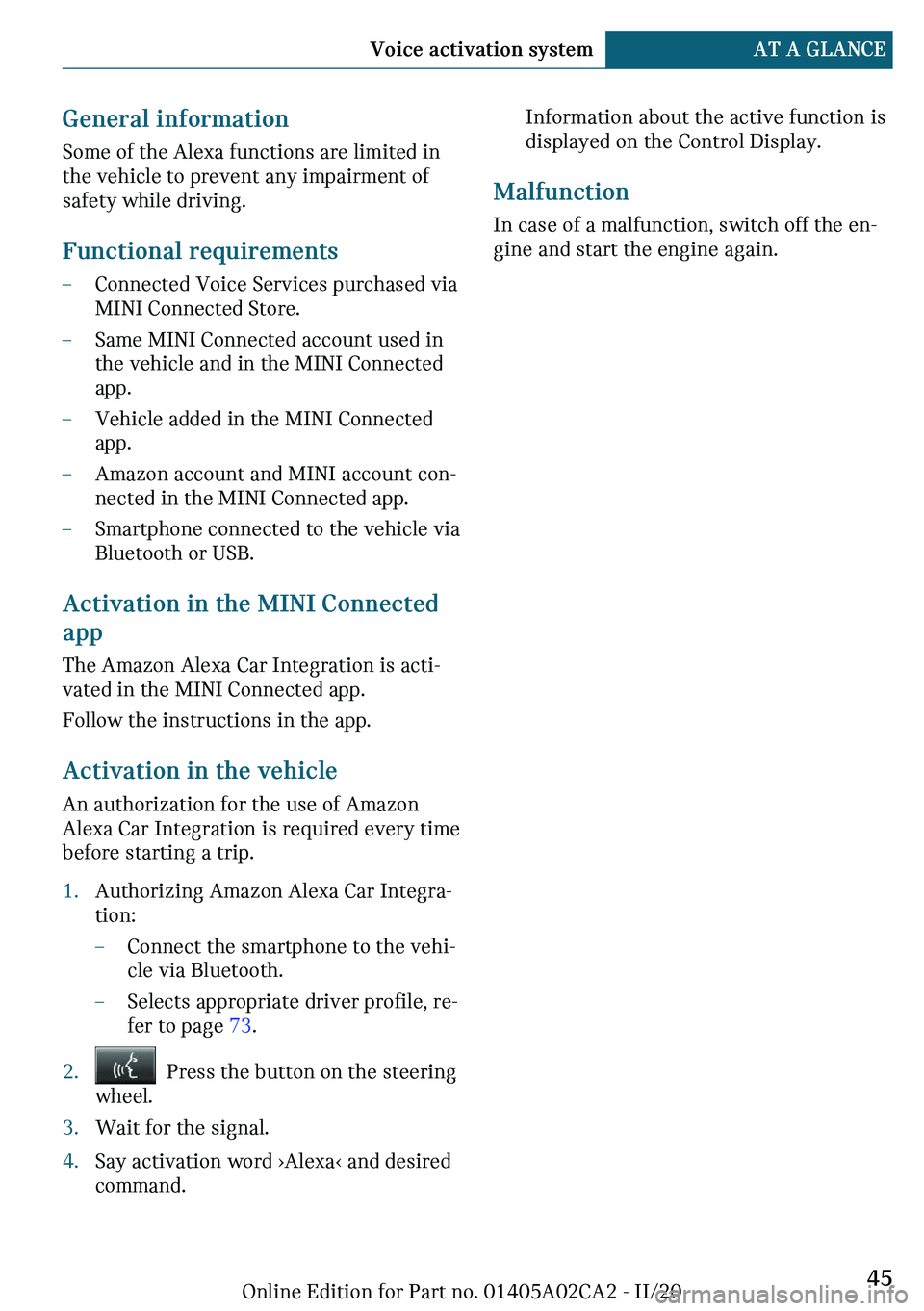 MINI COUNTRYMAN 2021  Owners Manual �G�
