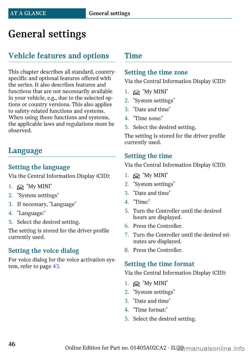 MINI COUNTRYMAN 2021  Owners Manual �G�