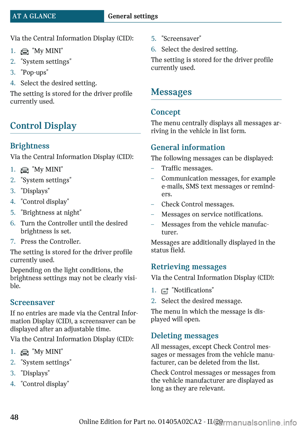 MINI COUNTRYMAN 2021  Owners Manual �V�