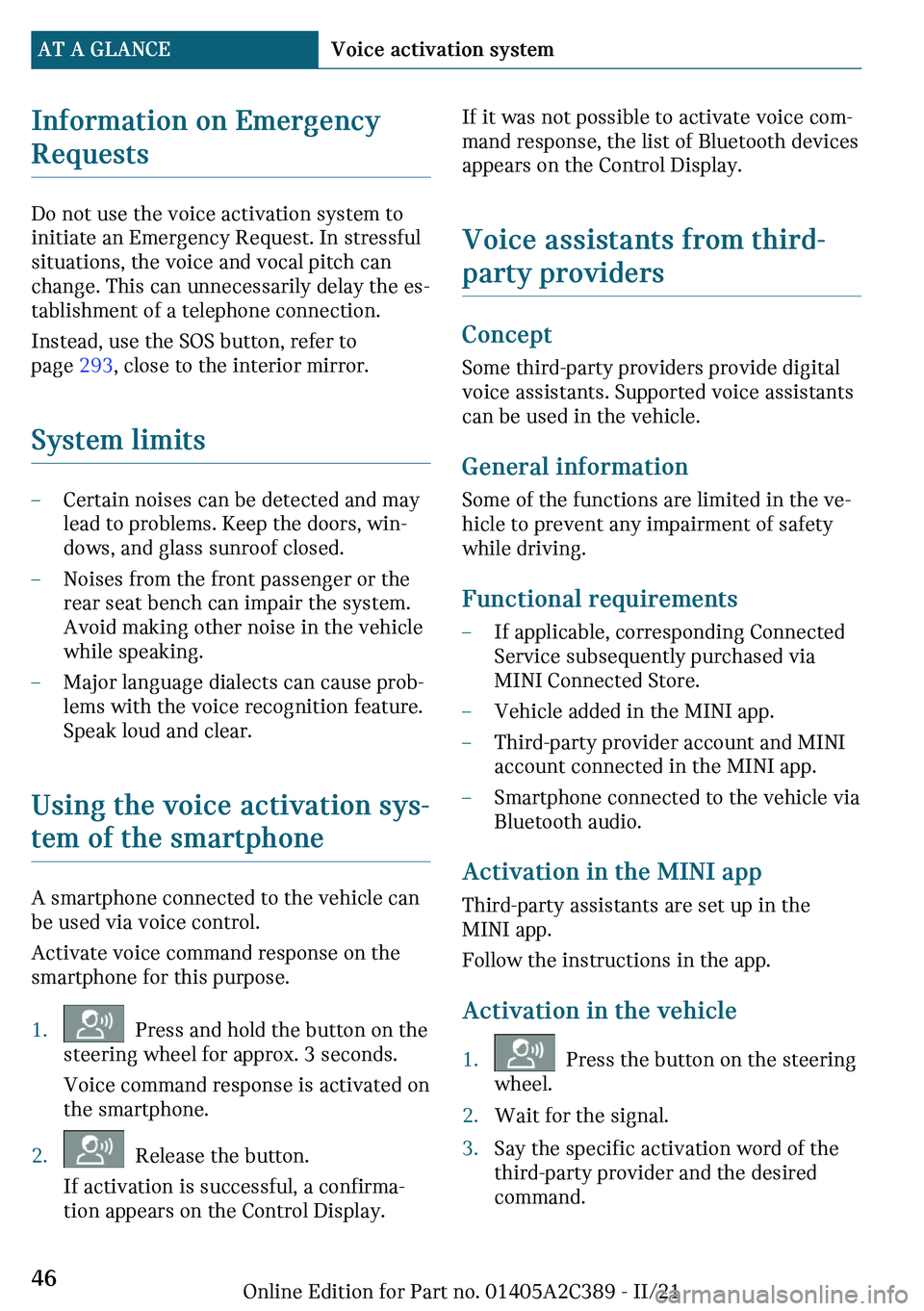 MINI COUNTRYMAN 2022  Owners Manual �-�n�f�