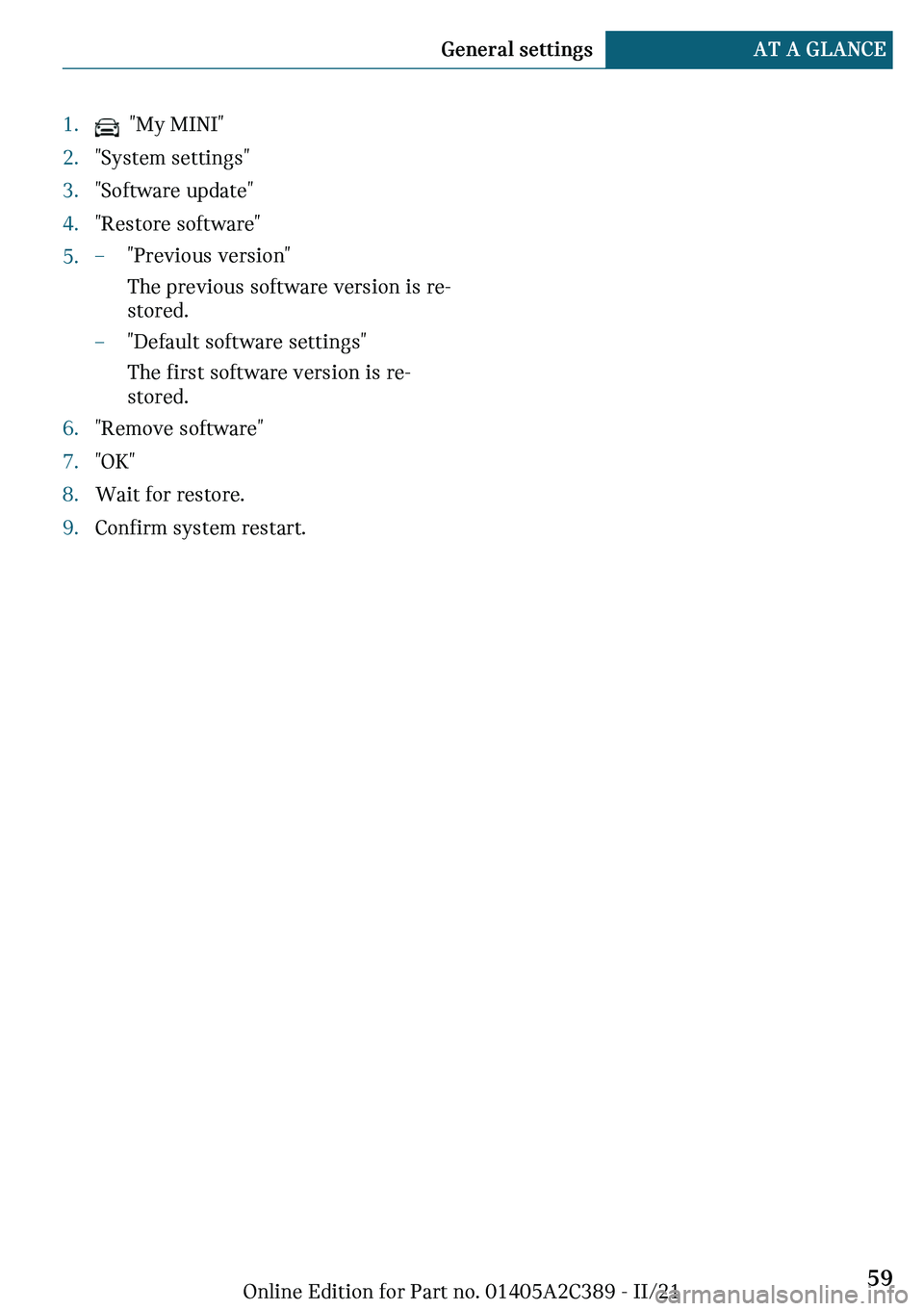 MINI COUNTRYMAN 2022  Owners Manual c��