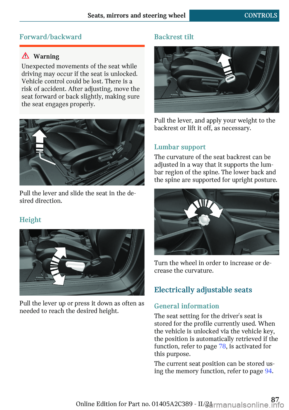 MINI COUNTRYMAN 2022  Owners Manual �F�