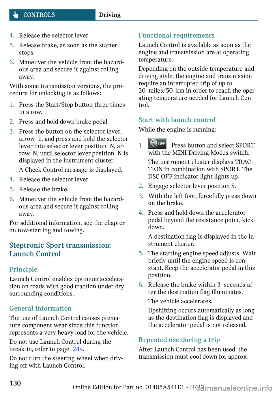 MINI COUNTRYMAN 2023  Owners Manual c�`�