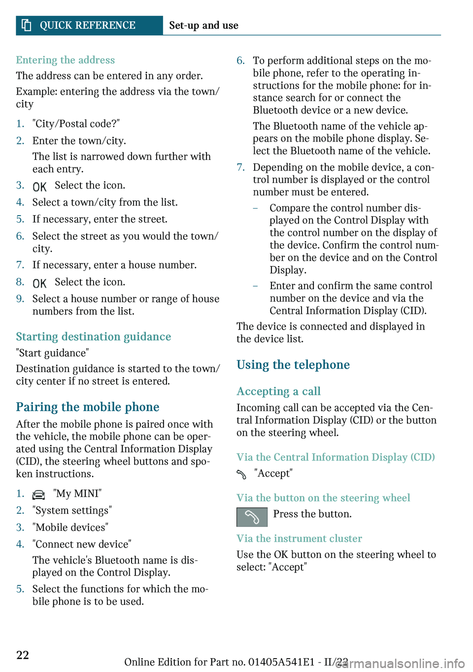 MINI COUNTRYMAN 2023  Owners Manual ��n�