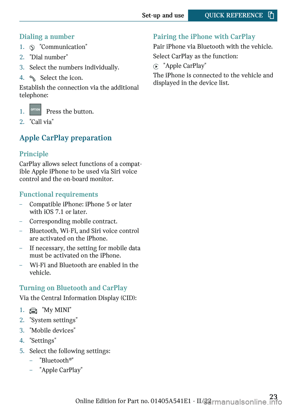 MINI COUNTRYMAN 2023  Owners Manual ��