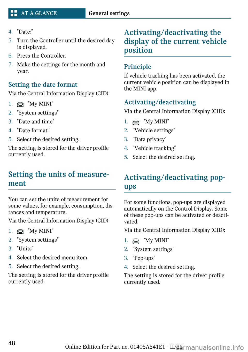 MINI COUNTRYMAN 2023  Owners Manual c