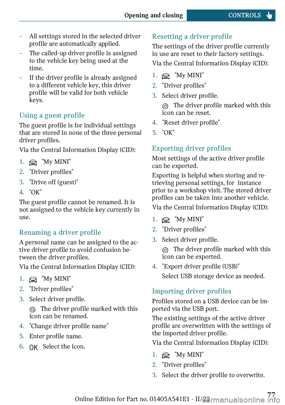 MINI COUNTRYMAN 2023  Owners Manual 