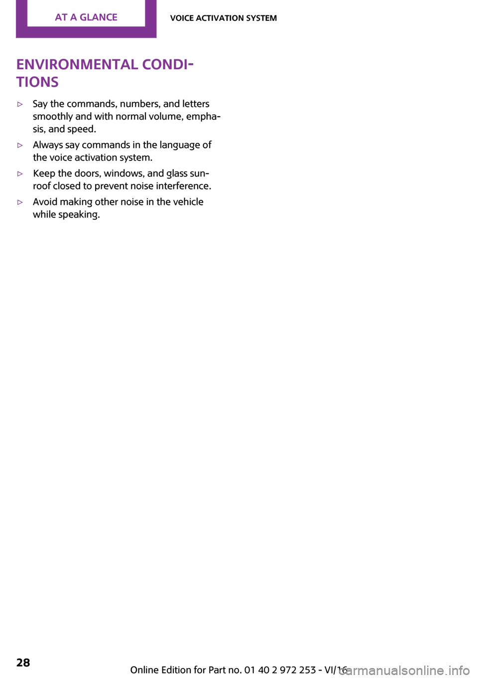 MINI Clubman 2016  Owners Manual �E�n�v�i�r�o�n�m�e�n�t�a�l��c�o�n�d�i
