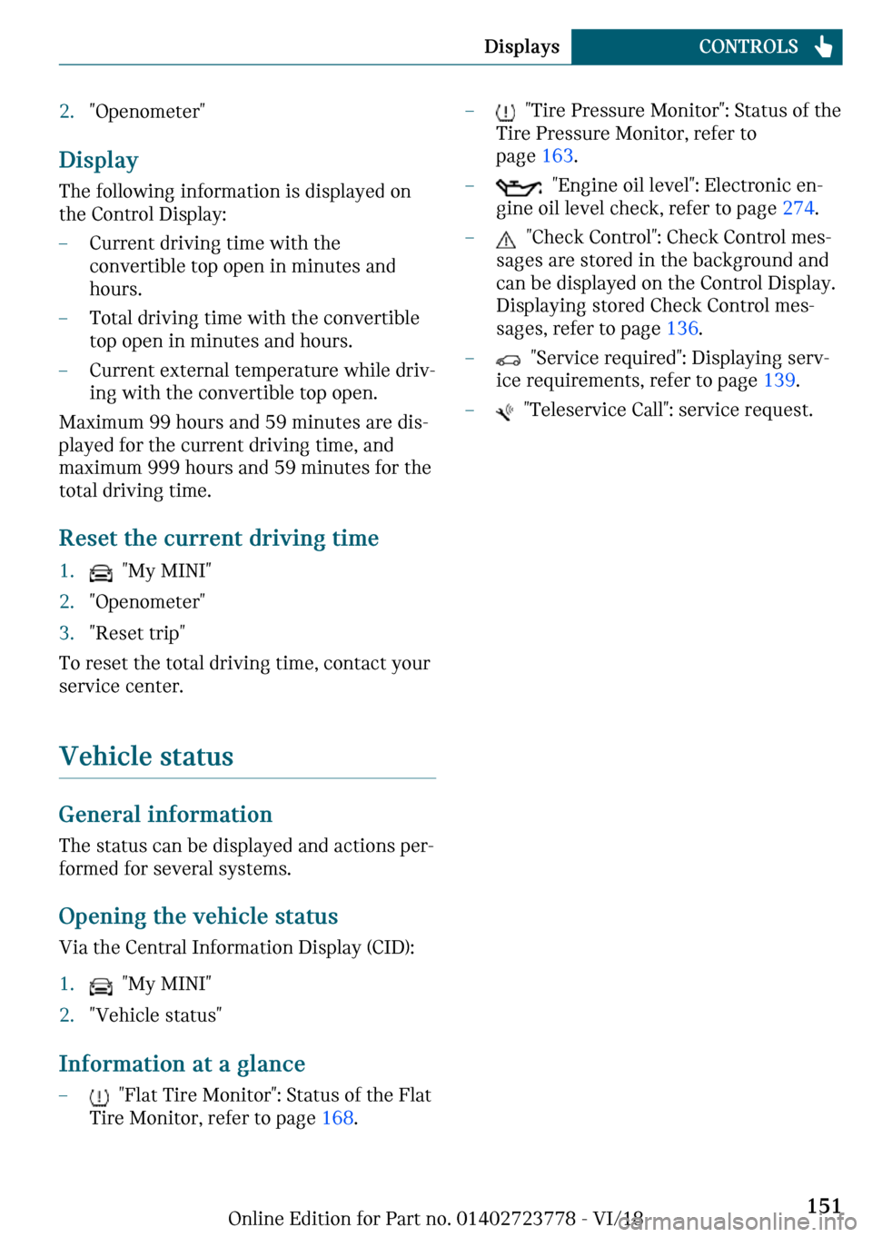 MINI Convertible 2019  Owners Manual c
