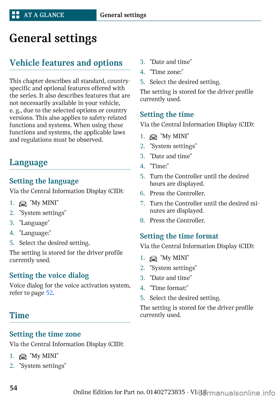 MINI Countryman 2019  Owners Manual �G�