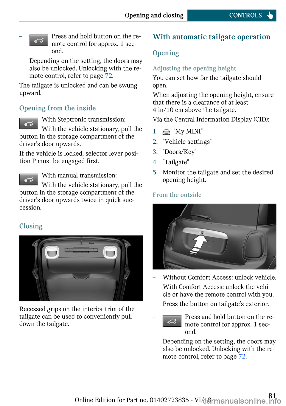MINI Countryman 2019  Owners Manual 