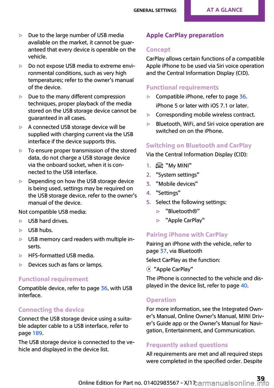 MINI Countryman 2018  Owners Manual 