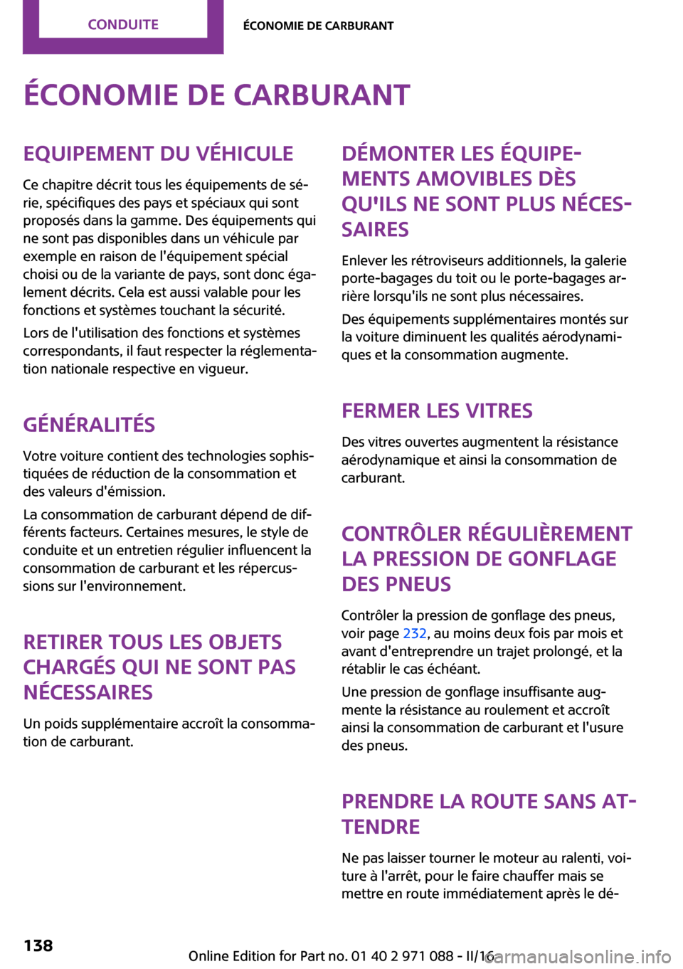 MINI Countryman 2016  Manuel du propriétaire (in French) �