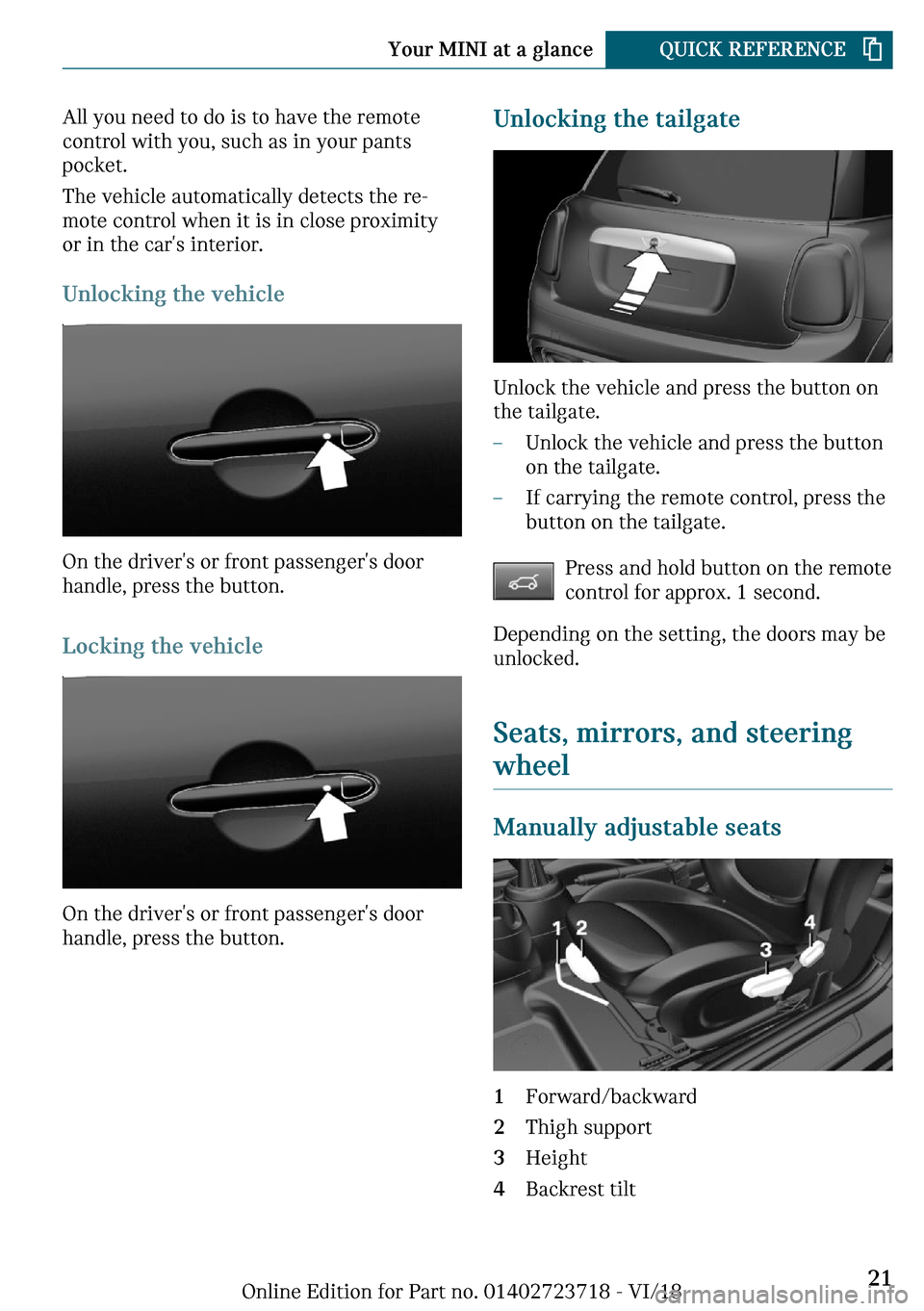 MINI Hardtop 2 Door 2019  Owners Manual ��