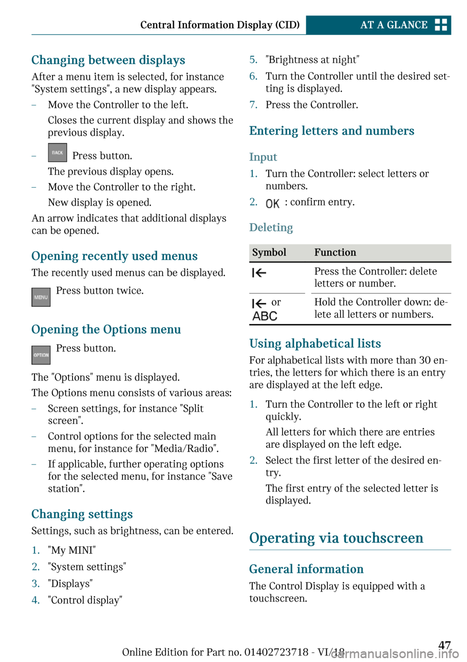 MINI Hardtop 2 Door 2019  Owners Manual �C�
