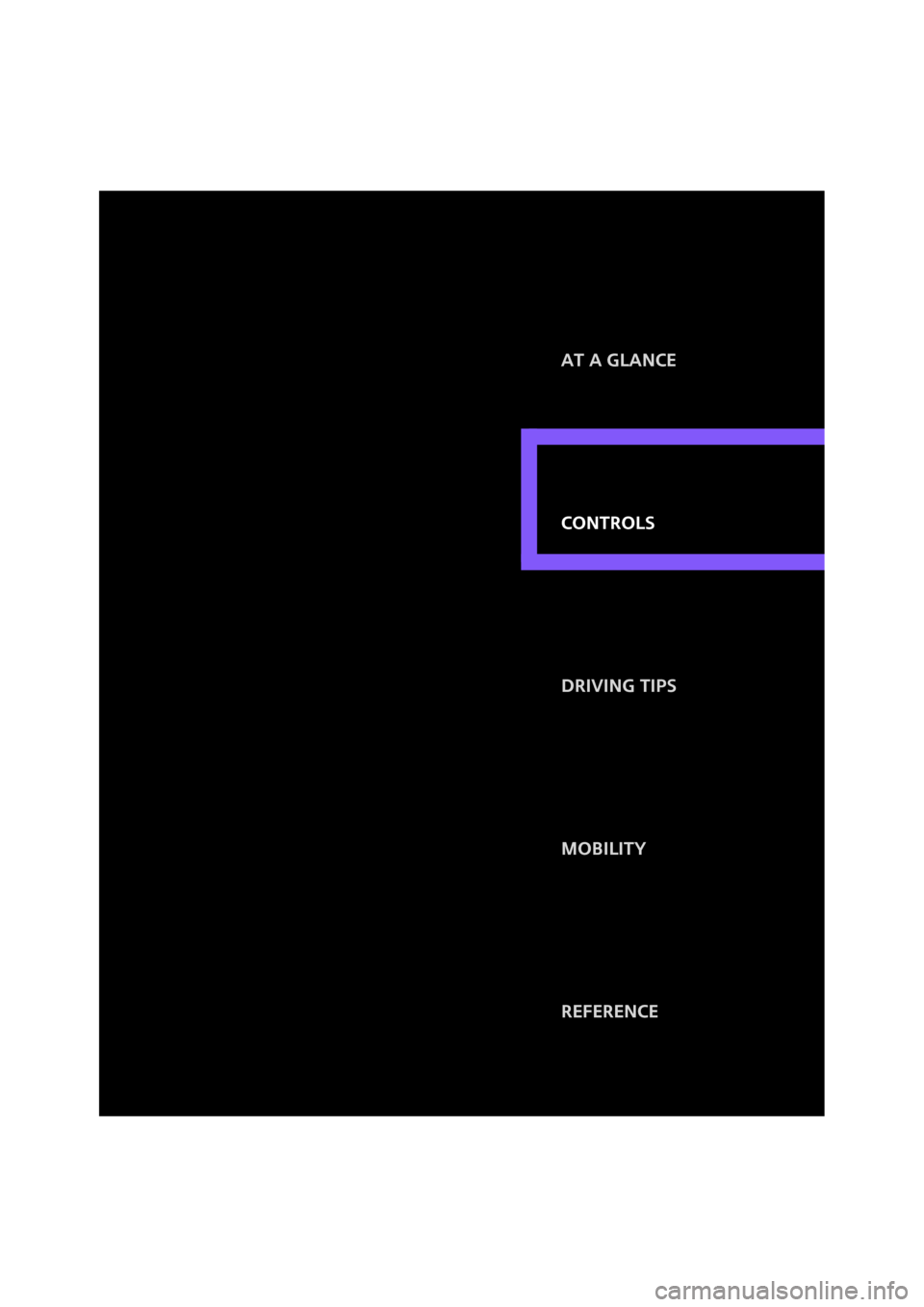 MINI Hardtop 2 Door 2008  Owners Manual Controls At a glance
Driving tips
Mobility
Reference Controls 