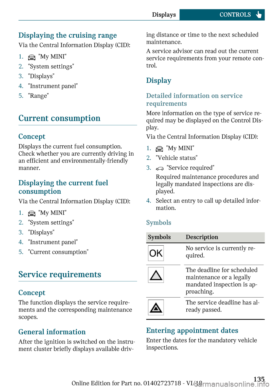 MINI Hardtop 4 Door 2019  Owners Manual ��