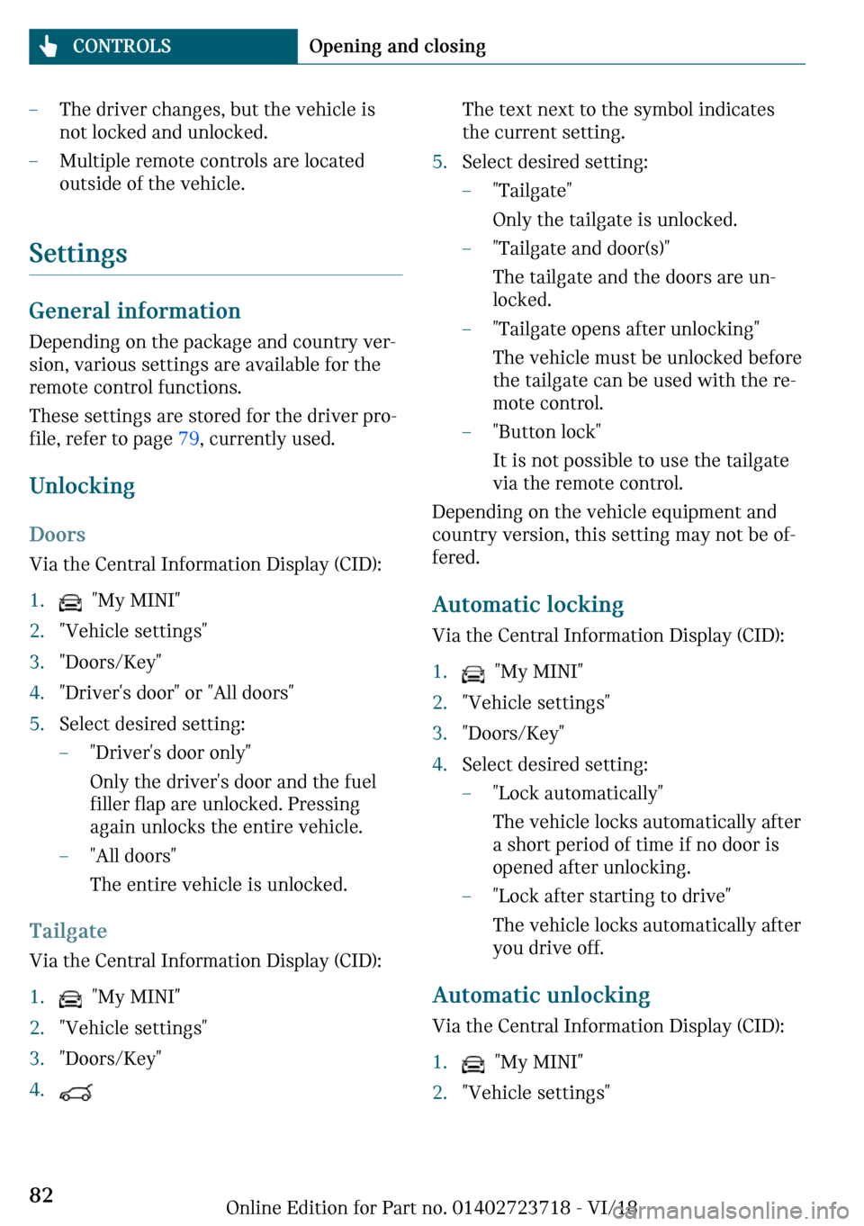 MINI Hardtop 4 Door 2019  Owners Manual 
