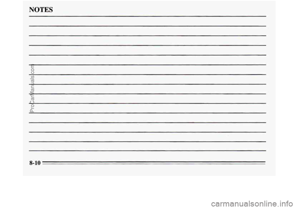 OLDSMOBILE SILHOUETTE 1995  Owners Manual NOTES 
8-10 
ProCarManuals.com 