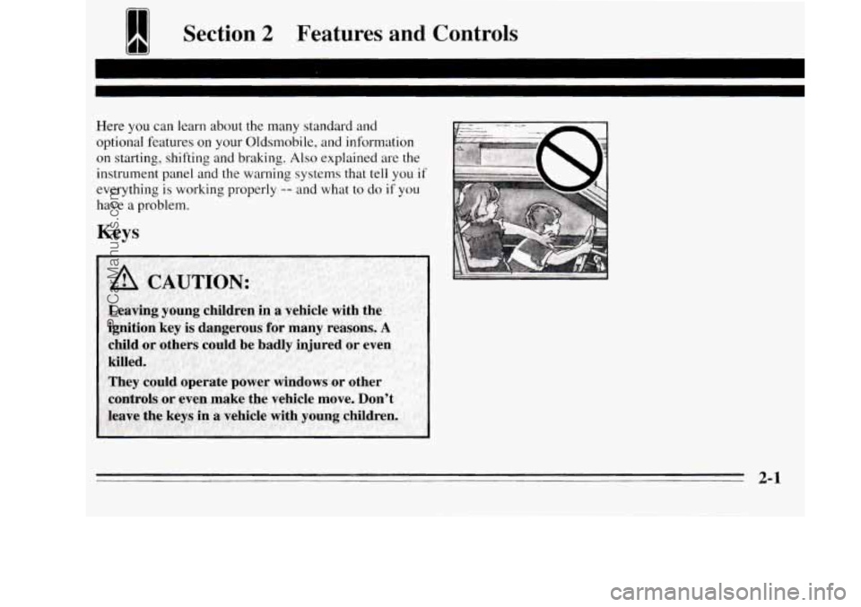 OLDSMOBILE SILHOUETTE 1995  Owners Manual Here you can learn about  the many standard  and 
optional  features  on your Oldsmobile,  and information 
on starting,  shifting  and braking. Also  explained  are the - - 
instrument panel and the 