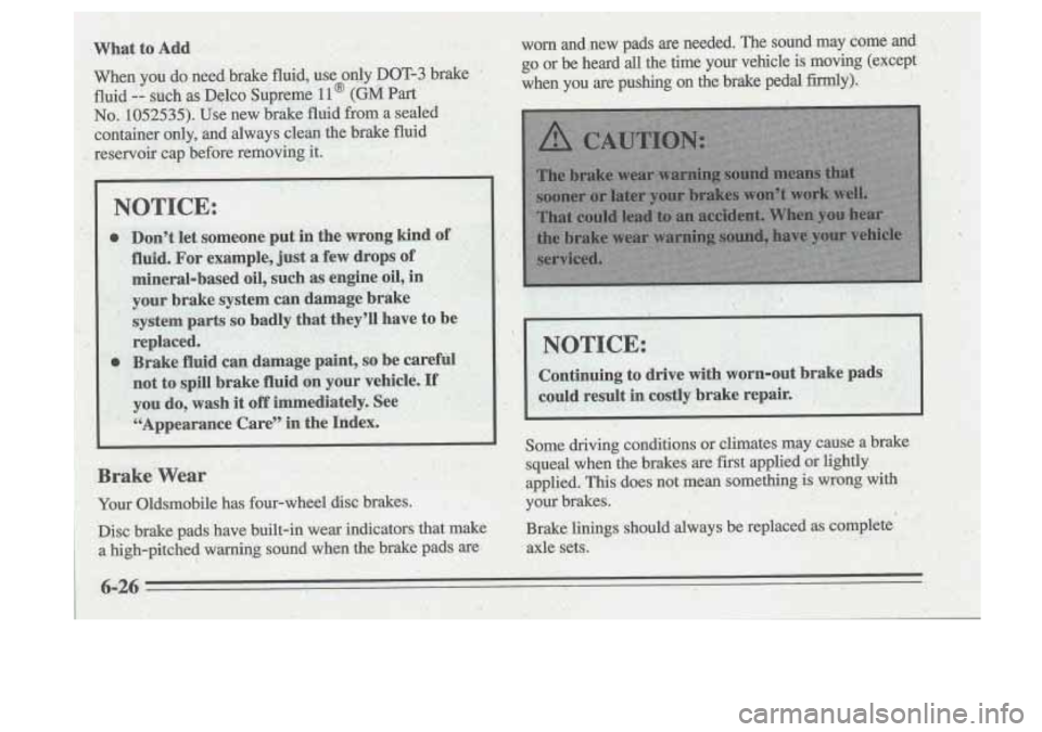 Oldsmobile Cutlass Supreme 1995  Owners Manuals 