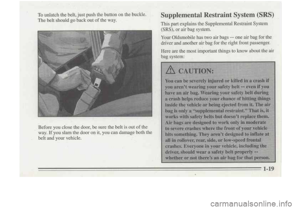 Oldsmobile Cutlass Supreme 1995  Owners Manuals 