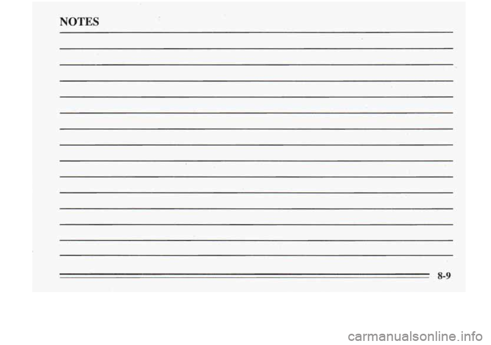 Oldsmobile Cutlass Supreme 1995  Owners Manuals NOTES  