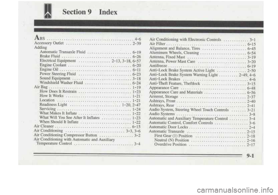 Oldsmobile Cutlass Supreme 1995  Owners Manuals i  