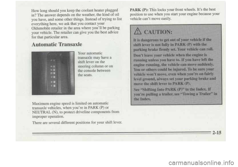 Oldsmobile Cutlass Supreme 1995  Owners Manuals .. 
, 
.r 
..  